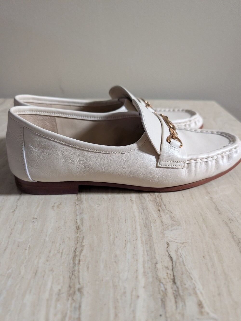 Sam Edelman Lucca Bit Loafer in Modern Ivory Leather Size 8 - Picture 2 of 10